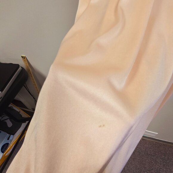 Vintage S Peach Lace-Trimmed Full-Length Nightgown Tie-Back Glam Sexy Romantic - Picture 7 of 14